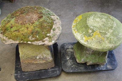 Lot 1662 - Two antique staddle stones