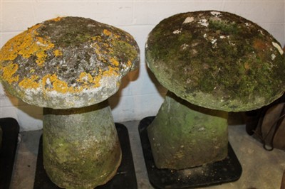 Lot 1664 - Two antique staddle stones