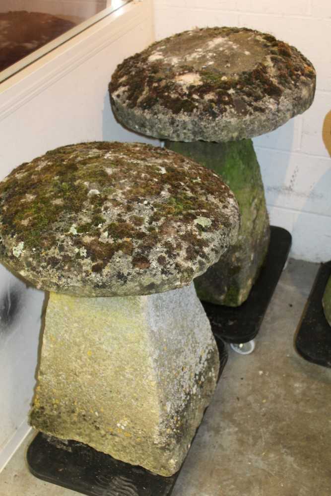 Lot 1665 - Two antique staddle stones