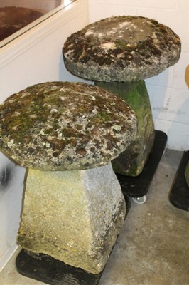 Lot 1665 - Two antique staddle stones