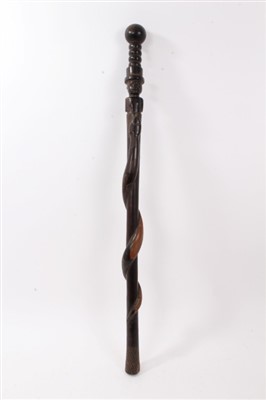 Lot 682 - Antique African snake staff