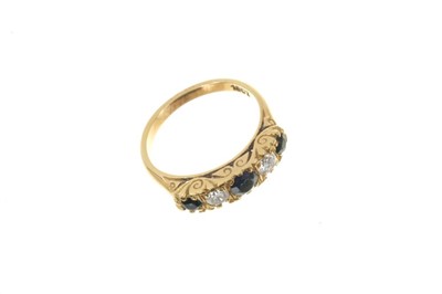 Lot 436 - Victorian-style sapphire and diamond five stone ring