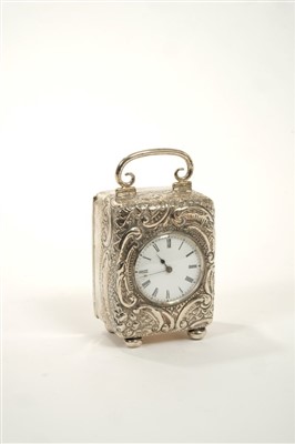 Lot 204 - Edwardian dressing table clock with time piece movement