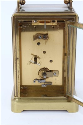 Lot 1253 - Mid-19th century carriage clock with eight day timepiece movement and lever escapement