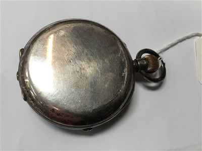 Lot 578 - Late 19th century Swiss Goliath silver cased calendar pocket watch