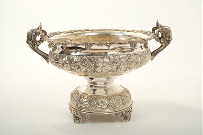 Lot 262 - Continental silver punch bowl of circular form