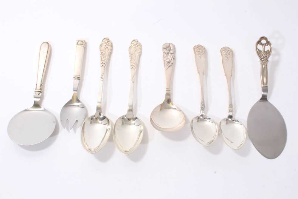 Lot 272 - Selection of Scandinavian silver serving spoons