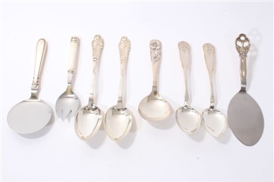 Lot 272 - Selection of Scandinavian silver serving spoons