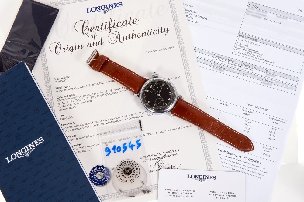Rare Longines Avigation U.S. Hack 