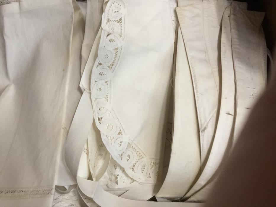 Lot 3060 Vintage embroidered and lace trimmed white