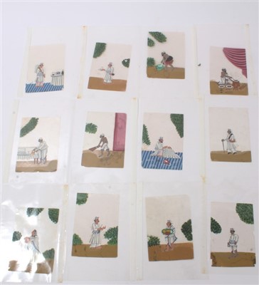 Lot 811 - Collection of twelve 19th century Indian paintings on mica