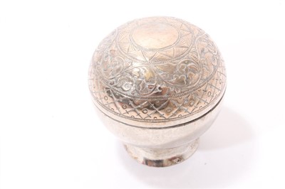 Lot 209 - Late 19th / early 20th century Indian silver box, three other Eastern silver items, Victorian toilet jar