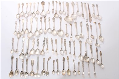 Lot 259 - Large collection of predominantly low grade Scandinavian silver spoons and flatware