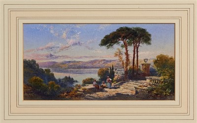 Lot 1073 - Charles Edward Rowbotham (1856-1921) watercolour - View from the Terrace of an Italian Villa