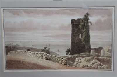 Lot 1074 - Early 19th century English school watercolour - Hadleigh Castle, Essex