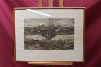 Lot 916 - Lionel Edwards, three signed hunting prints, Munnings gypsy print and eight other antique...