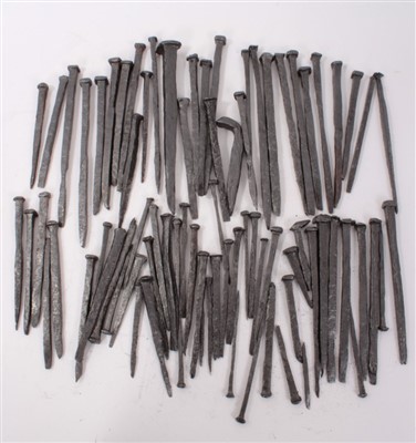 Lot 964 - Approximately 100 wrought iron nails,, discovered in the Thames