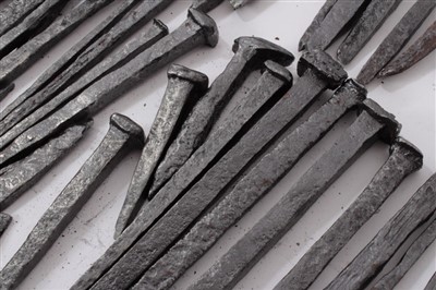 Lot 964 - Approximately 100 wrought iron nails,, discovered in the Thames