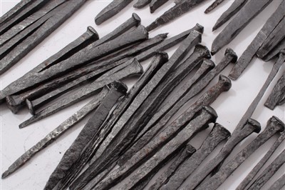 Lot 964 - Approximately 100 wrought iron nails,, discovered in the Thames