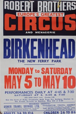 Lot 2416 - Circus Posters Roberts Bros. 'Yes it's Roberts Bros'. 1960's period.