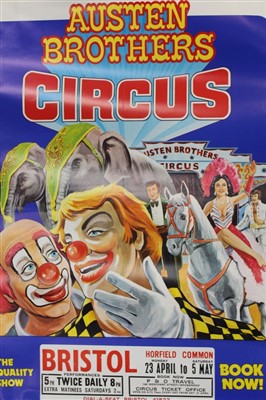 Lot 2417 - Circus Posters Austen Brothers various designs 1970's/1980's period.