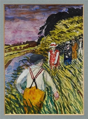 Lot 1056 - Carel Weight (1907-1997) watercolour and mixed media, The Go-Between