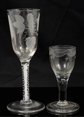 Lot 77 - 18th century ale glass and Georgian port glass