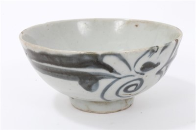 Lot 177 - Late Ming Chinese blue and white bowl, another Ming bowl and similar dish