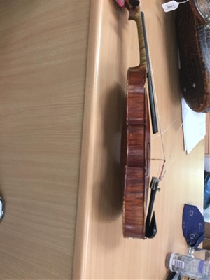 Lot 3511 - Heinrich Schwarz- Leipzig 1894-Full size violin in case with bow