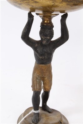 Lot 93 - Pair 19th century bronzed and gilt metal Negro figure tazza