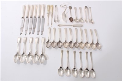 Lot 241 - Selection of miscellaneous silver and white metal flatware