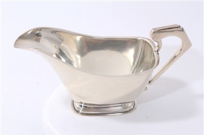 Lot 244 - 1930s silver sauce boat in the Art Deco-style