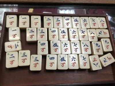 An Antique Chinese Ivory Mahjong Set