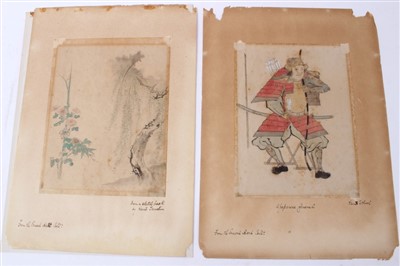 Lot 805 - Attributed to Kano Tashin (1653-1718) watercolour - botanical study and a Kano School watercolour