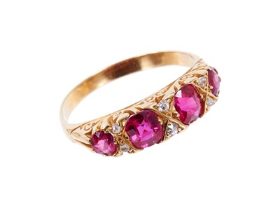 Lot 443 - Late Victorian ruby and diamond ring