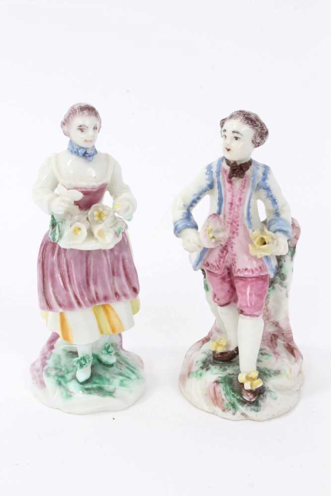 Lot 383 - Pair of 18th Century French Mennecy figures