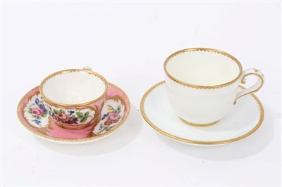 Lot 384 - Two Sèvres miniature cups and saucers