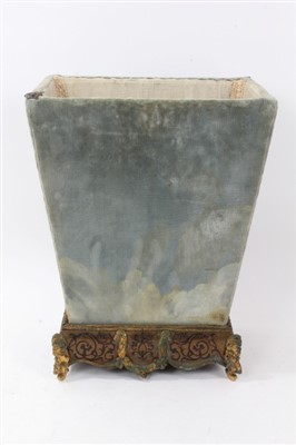 Lot 701 - 19th century French Boulle-Work and velvet-covered waste paper bin