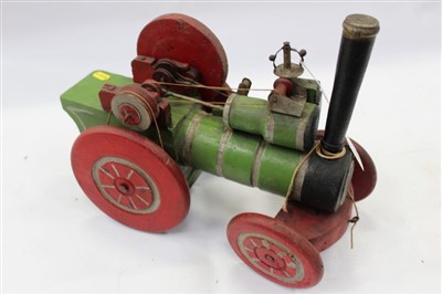 Lot 2869 - First World War period scratch-built wooden model of a traction engine