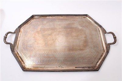 Lot 283 - Large Victorian silver two-handled tray of octagonal form