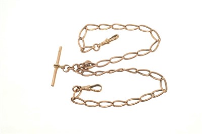 Lot 450 - Edwardian 9ct rose gold watch chain