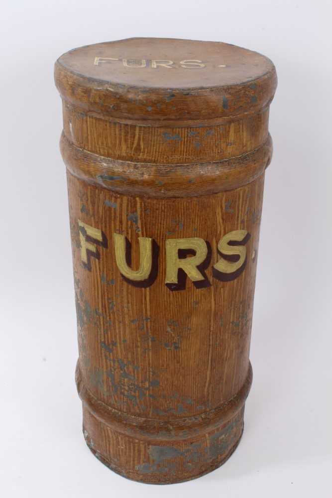 Lot 668 - Grained tin ‘Furs’ container