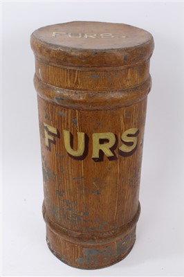 Lot 668 - Grained tin ‘Furs’ container