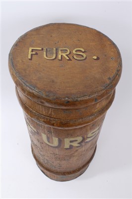 Lot 668 - Grained tin ‘Furs’ container