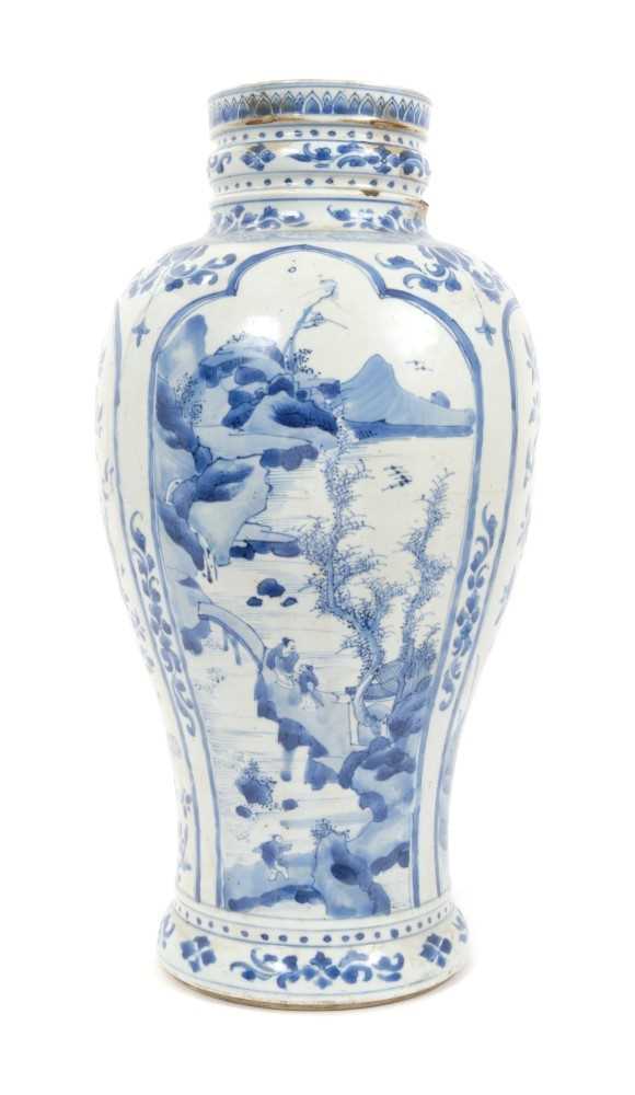 Lot 56 - 17th century Chinese Kangxi period blue and white vase