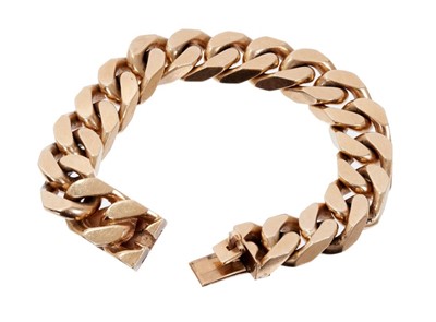 Lot 403 - Heavy 9ct gold curb link bracelet