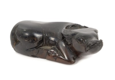 Lot 660 - Japanese carved stone water buffalo