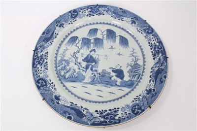Lot 53 - 18th century Chinese blue and white charger