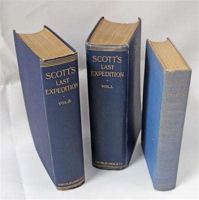 Lot 2427 - Scott's Last Expedition, two volumes published 1913, together with ascent of Everest published 1953