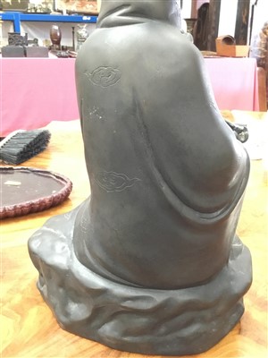 Lot 801 - Chinese bronze figure of Guanyin - seal mark to base